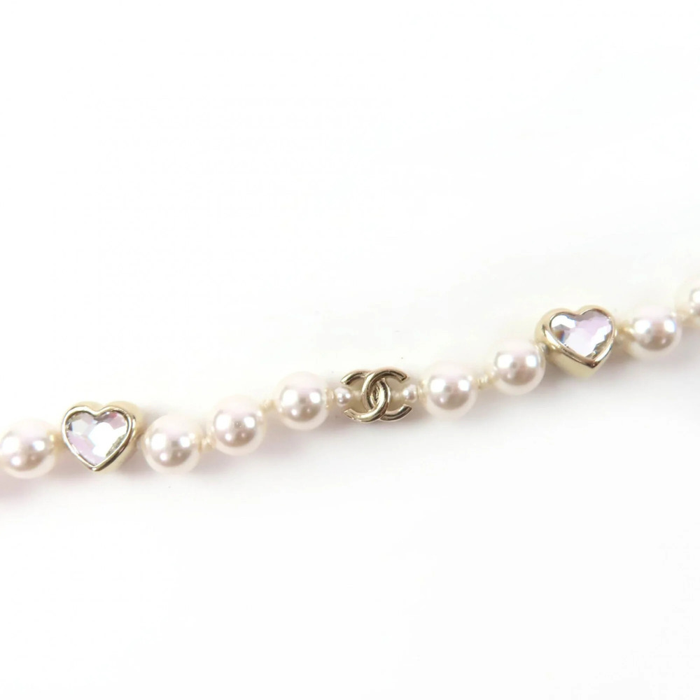CHANEL Authentic Gold Pearl Logo Charm Bracelet - Picture 4 of 6
